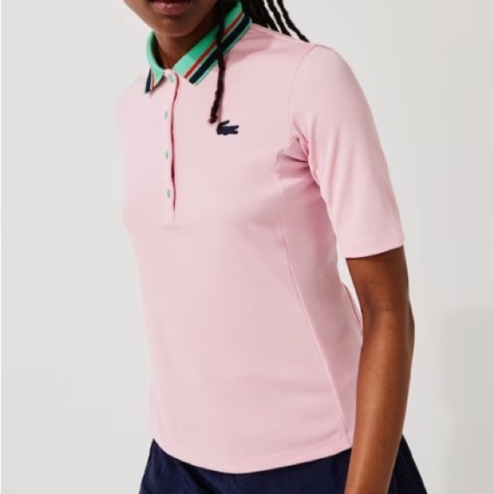 Lacoste Women's SPORT Breathable And Resistant Piqué Polo (40) Pink